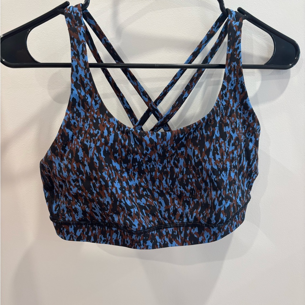 Lululemon Athletica Blue and Brown Patterned Sports Bra